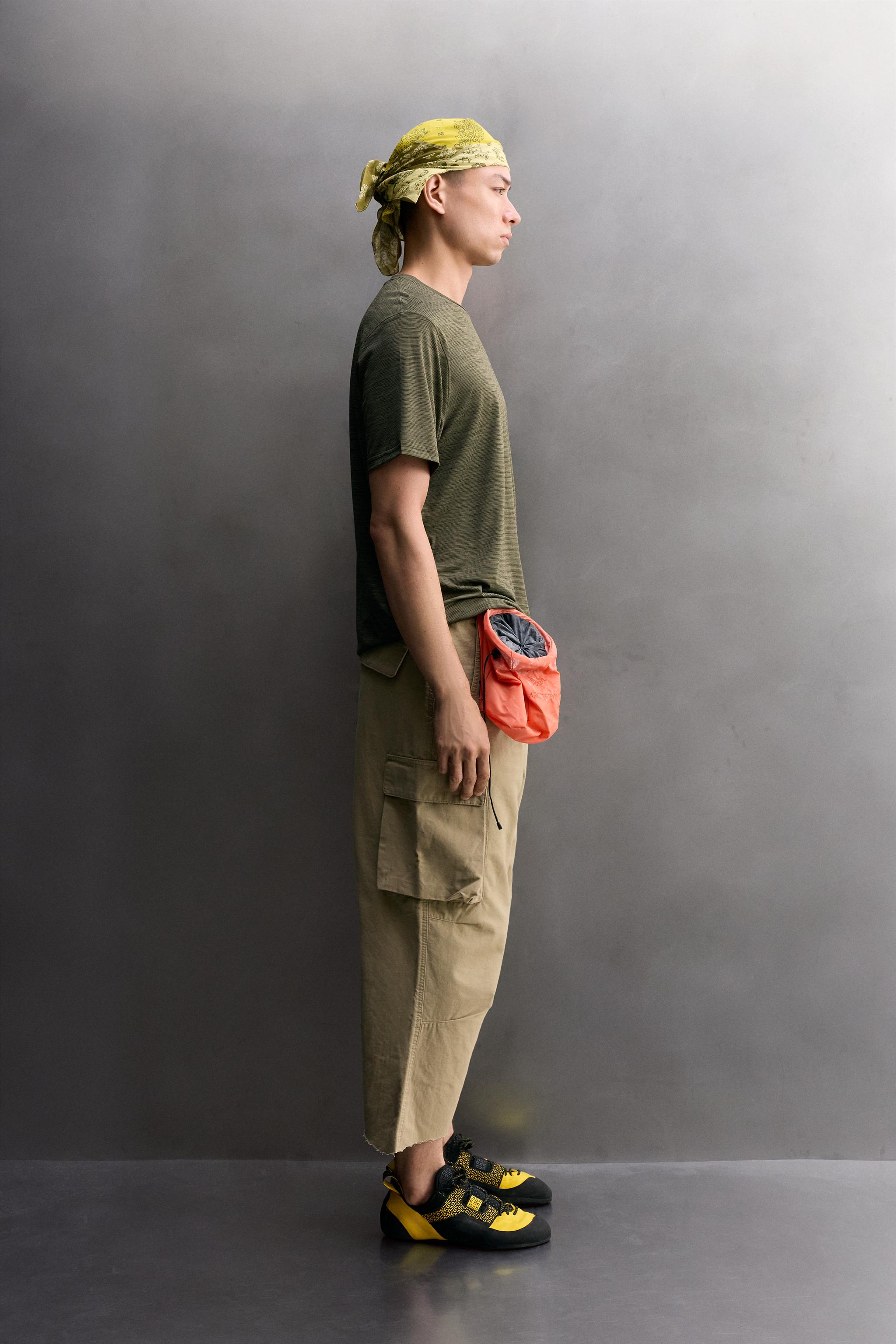 STRIPED TECHNICAL JACQUARD T-SHIRT